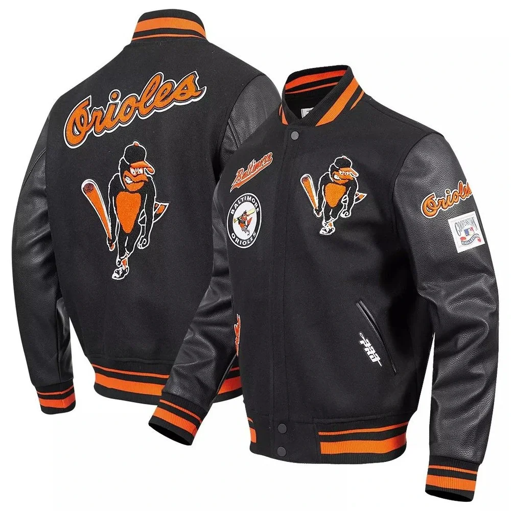 Baltimore Orioles Varsity Jacket Size‎ Large Bomber Pro Standard MSRP $250 NEW